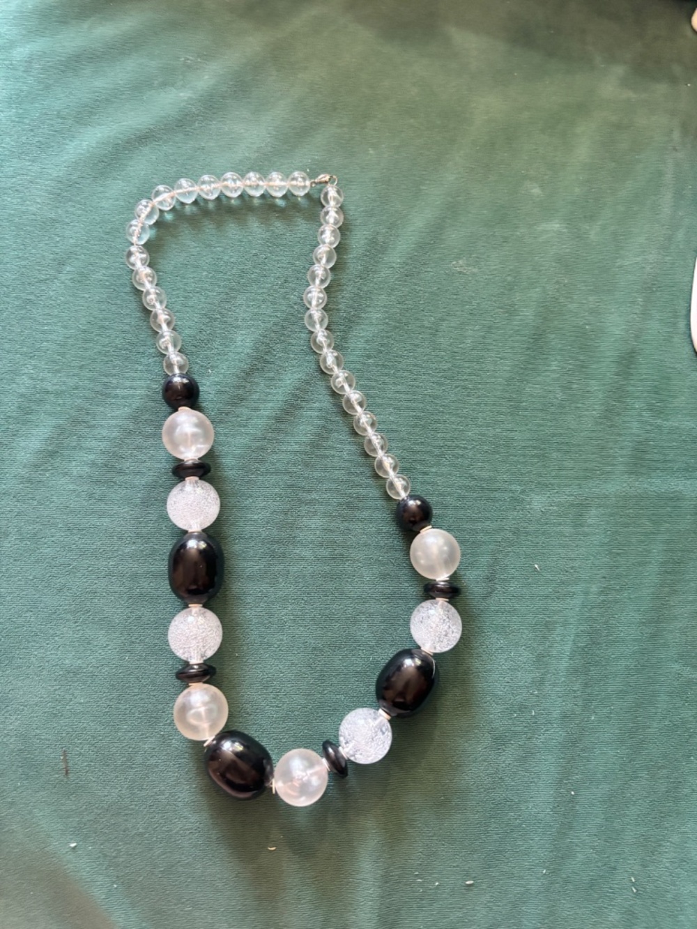 PRETTIEST vintage black, clear and white 80s necklace *accepting offers